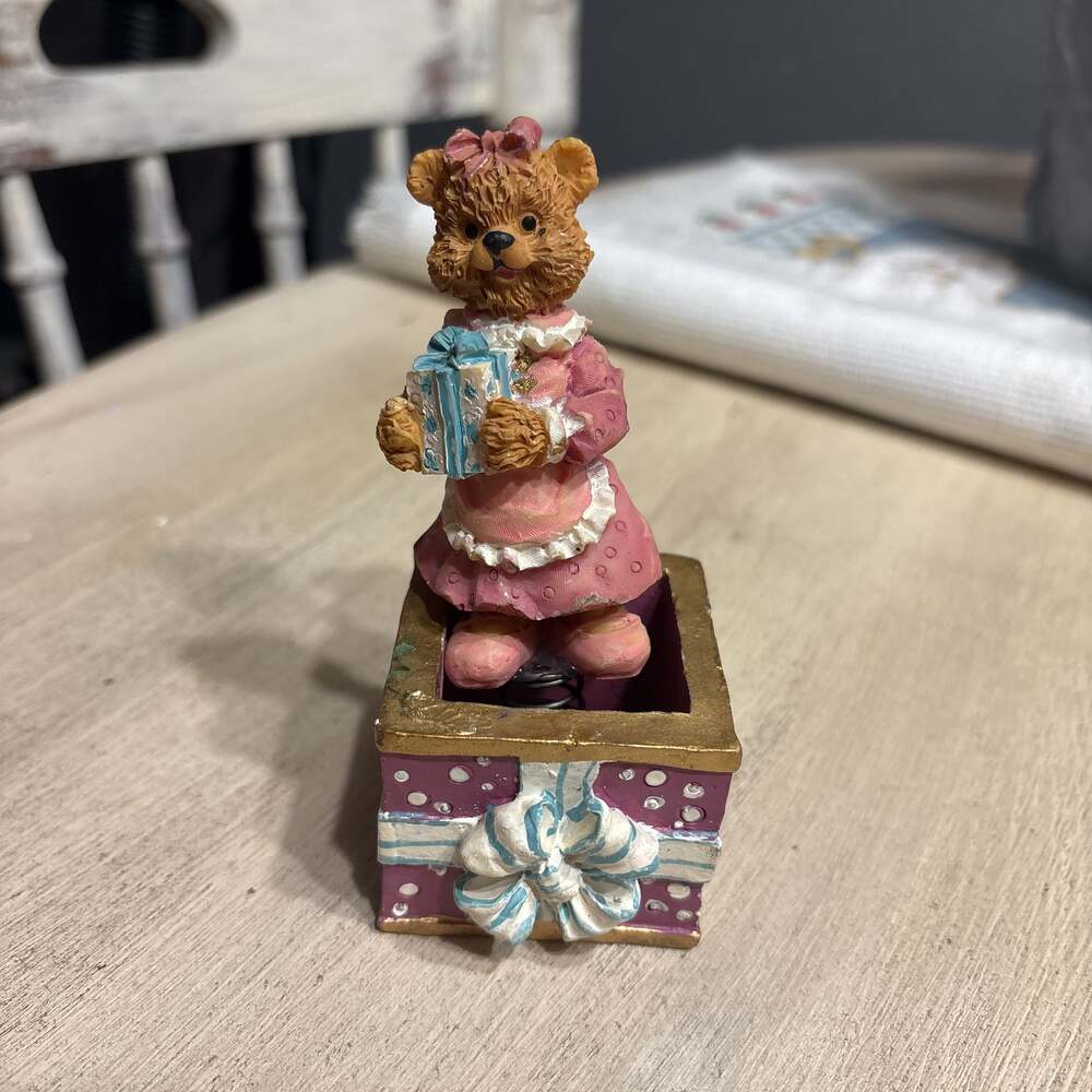 Vintage 1995 Cherished Teddies Amanda "Here's Some Cheer to Last the Year" Figur